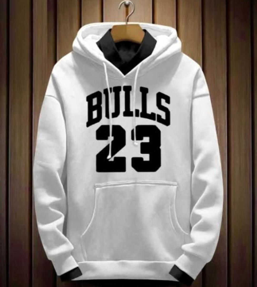 Bulls 23 Classic White Hoodie