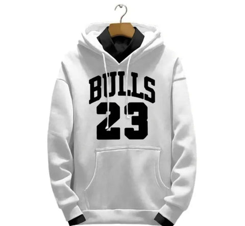 Bulls 23 Classic White Hoodie